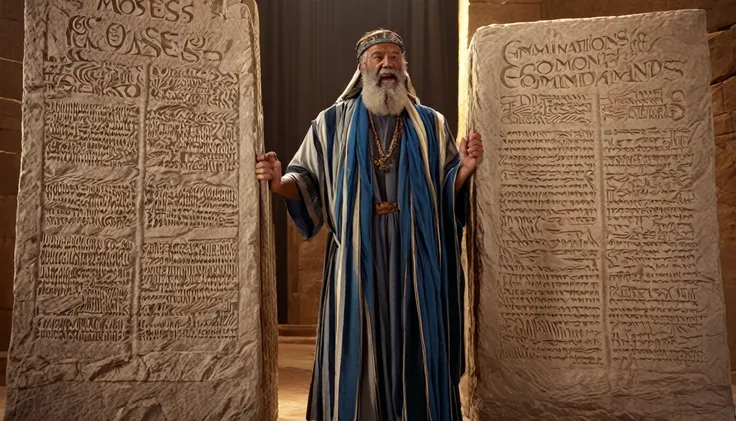 / imagination Moses and the ten commandments,4K