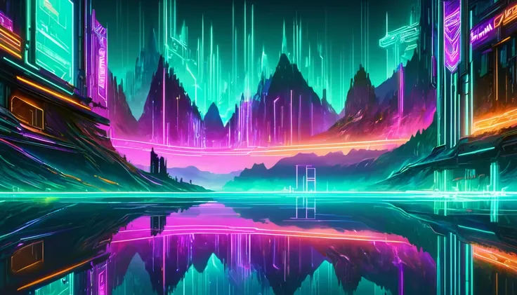 donm1nn3rb34u7yxl cyberpunk neon fjord of reflection