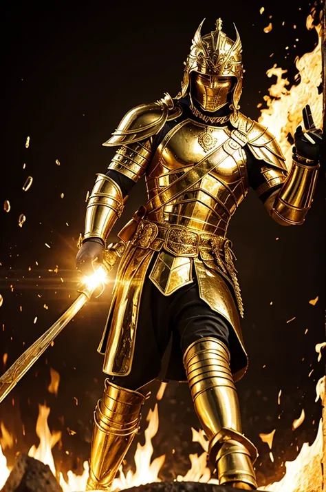 Warrior melting gold
