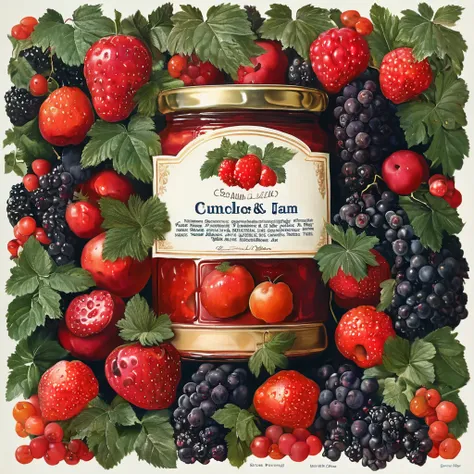 strawberry jam label