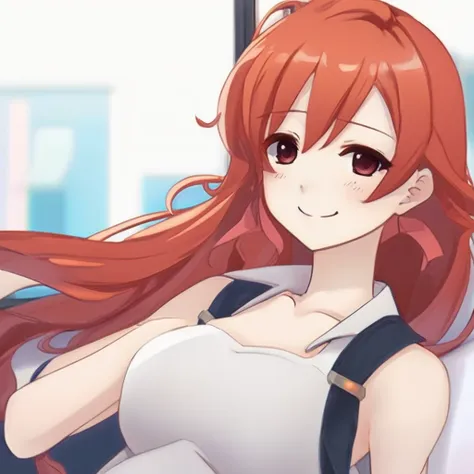 one girl, redhead, winks, anime style, icon, iosiconアプリ, icon app,