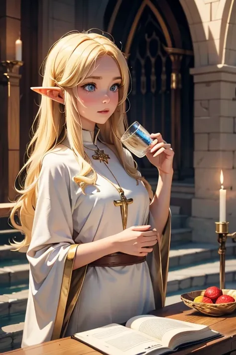 Blonde,Elf,holy water