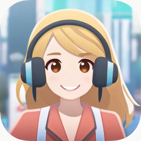 one girl, avatar customer service, no headphones needed, icon, iosiconアプリ, icon app,