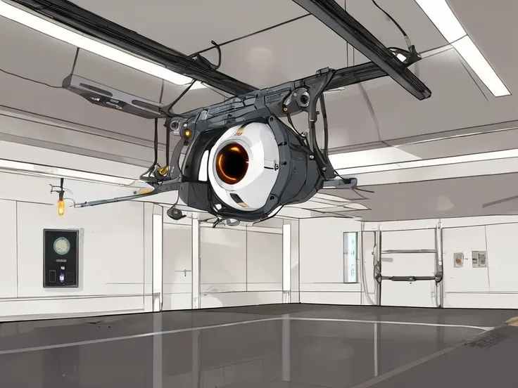 portal glados hanging from the ceiling