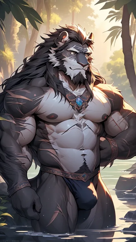 (masterpiece),(highres),(intricate details:1.4),extremely detailed,(illustration:1.2),8k,photorealistic,exquisite,(daddy:1.5),aged,elder male dragon,muscular,(guardian:1.7),(safety guard),black fur,manhood,warrior,(black fur:1.3),long hair,long beard,(nume...