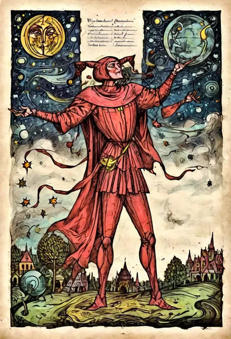 manchado de sangue,magic wizard casting spell,Vintage lighting,beautiful night sky,intergalactic cosmic entity,clean line work,hight contrast,cell shading,on parchment,Even Eulenspiegel,by Val Munteanu,Illustrates??that of Val Muntenau,(work of art, best q...