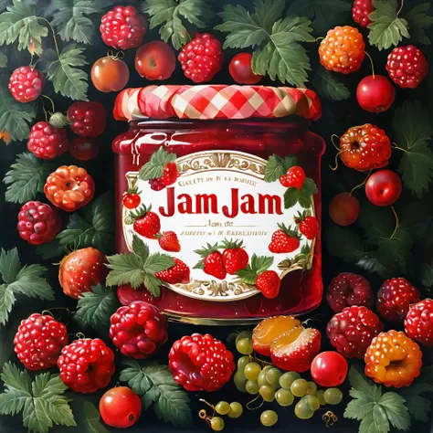 strawberry jam label