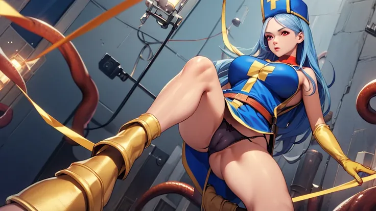 masterpiece,Highest quality, Unreal Engine, Super Resolution, Very detailed,
1 Girl, Waist, thin, (Muscular:0.8)
Round Breasts, Big Breasts, Bold,  Part your lips, Observe the audience,
, 
Waist shot,Tentacles entangled in chest,,
, Key Visual,
 Light blue...