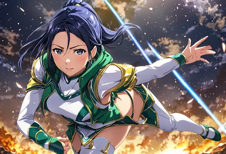 Love Live adult Kanan Matsuura, masterpiece, highest quality, gloss, clothing random, sensitive, beautiful background, transformed into an ally of justice, Held down by the enemy