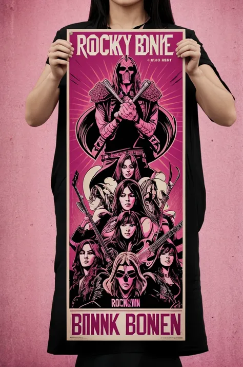 Rockmetal poster that says pinkbonez