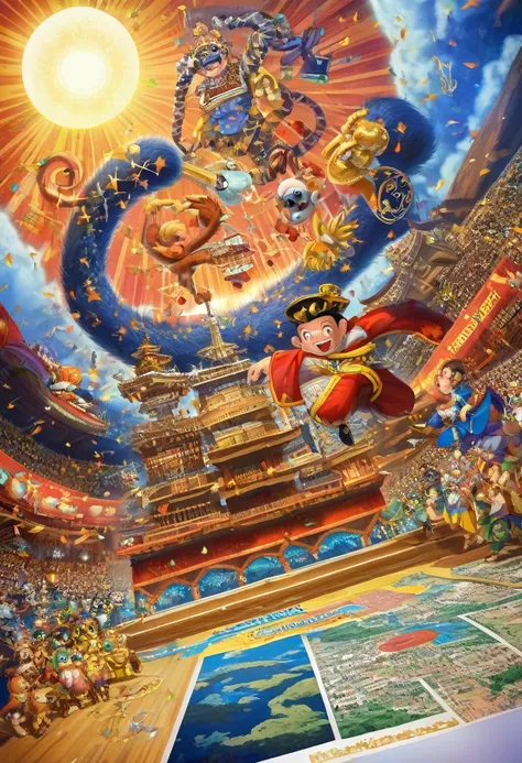 top quality, best quality, High-quality illustrations, masterpiece, super high resolution, detailed background, monkey: a journey to the west, A classic of Chinese literature, this beloved folktale is part adventure story, Sun Wukong, Zhu Bajie, Sagojo, Sa...