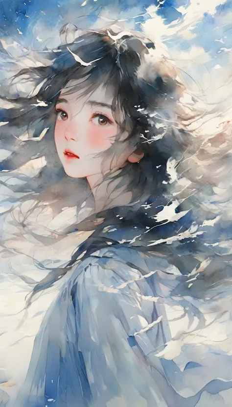 (adolescence girl), (petite), A girl becoming a thousand winds and blowing across the sky, It’s a breathtaking beauty that makes you feel the pulse of life,