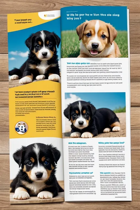 Innovative brochure with motivational messages for the adoption of puppies