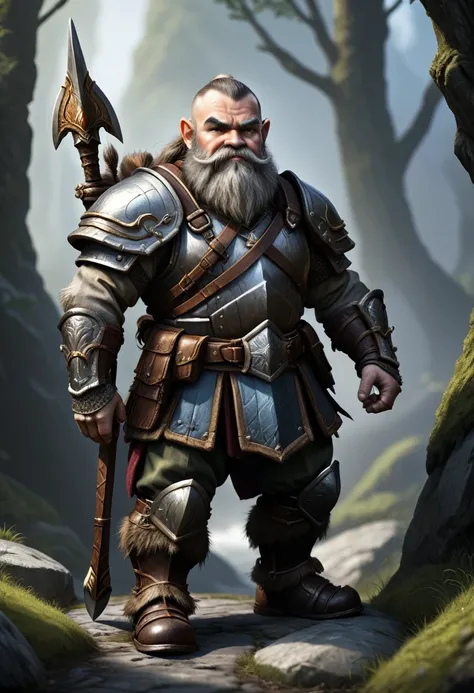 fantasy style dwarf with corssbow and heavy armor