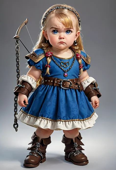 dwarf with corssbow and heavy chain dress