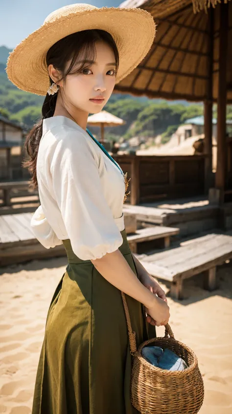 Korean period drama、Girl、Sandy Beach