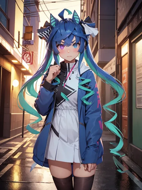 (Masterpiece, best quality, high res、highly detailed cg: 1), Standing on a street corner night, I suddenly feel a gaze upon me. Following the gaze, I see a streetwalker standing nearby. She doesnt approach or call out, but her eyes are filled with temptati...