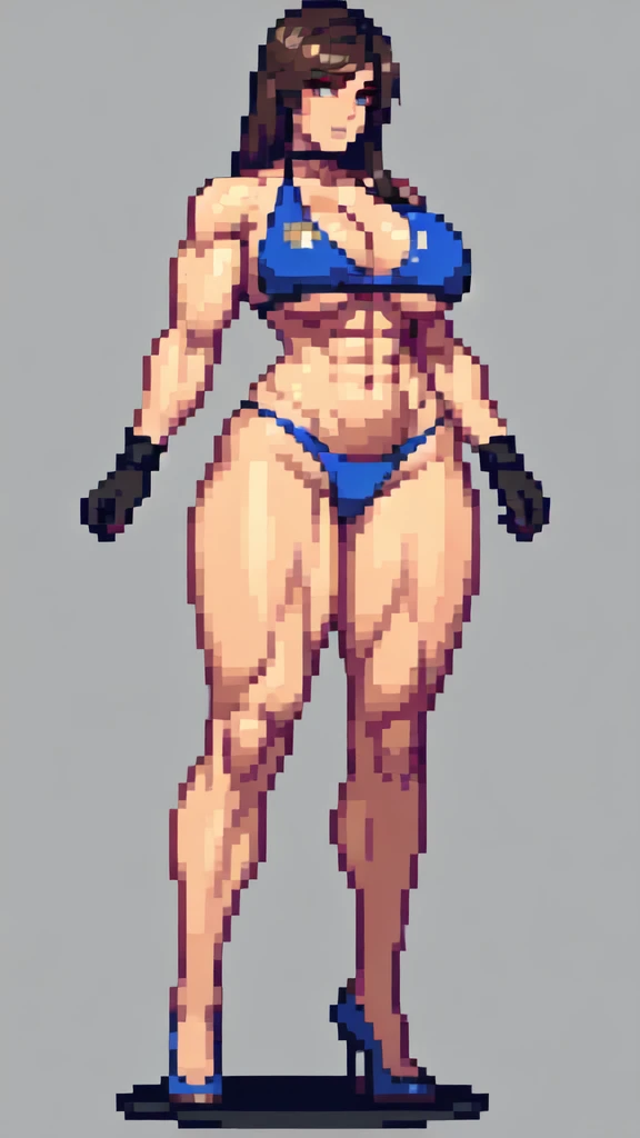 a cartoon of a woman with a big breast standing on a scale, muscular thighs, thighs!!!, muscular character, strong legs, thick smooth warframe thighs, large thighs, thighs!!!!!!, full body cgsociety, perfectly shaded body, legs and arms, strong pose, exagg...