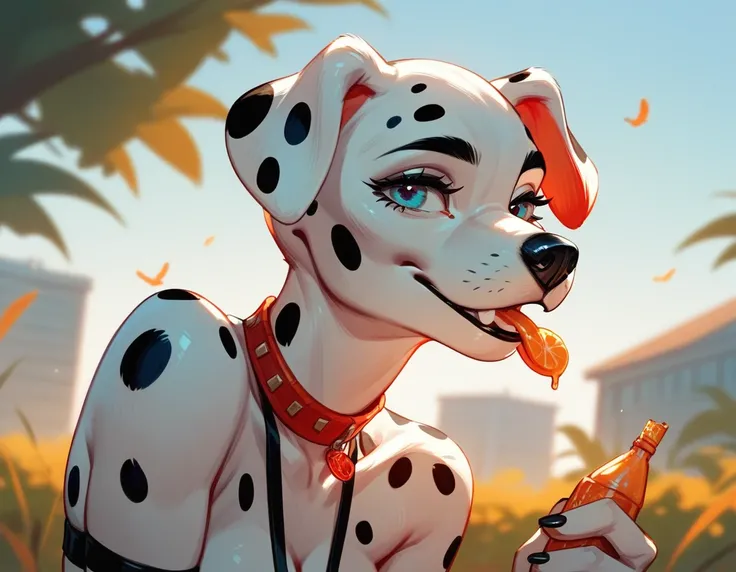 (score_9,score_8_up,score_7_up,score_6_up,score_5_up,score_4_up) Candyman with dalmatian spots in parrot art style


