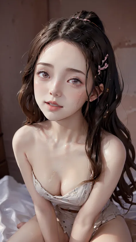 (nezuko kamado:1.3),(very detailed, beautiful, masterpiece, ultra hd photos, ultra-high resolution:1.2),(realistic:1.5),sunlight...