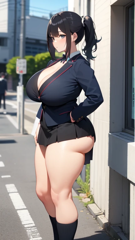 ((huge breasts))
((Very thick thighs))
((Very fleshy young woman))
(Tall)
(cleavage)
Black ponytail hair
Standing
(((Shoot from front)))
(((photograph the whole body)))
(Japanese school uniform)
(white (business) shirt)
(Black mini(school)skirt)
Japanese 
...