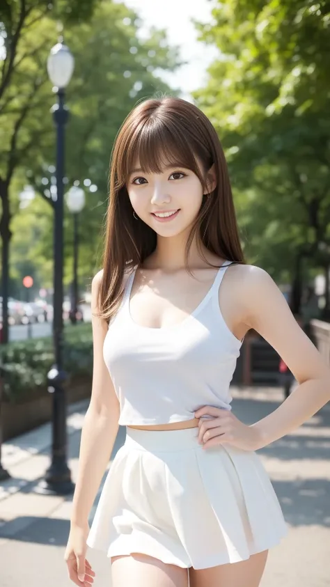 Ultra-high resolution, Superior Quality, Highest quality, Very detailed, Realistic, 8k, RAW Photos, Highest quality, masterpiece, Attractive girl, Awesome girl, Brown Hair, Shoulder-length layers, 非対称のbangs, K-POPアイドル, Sophisticated, stylish, Shibuya Ward,...