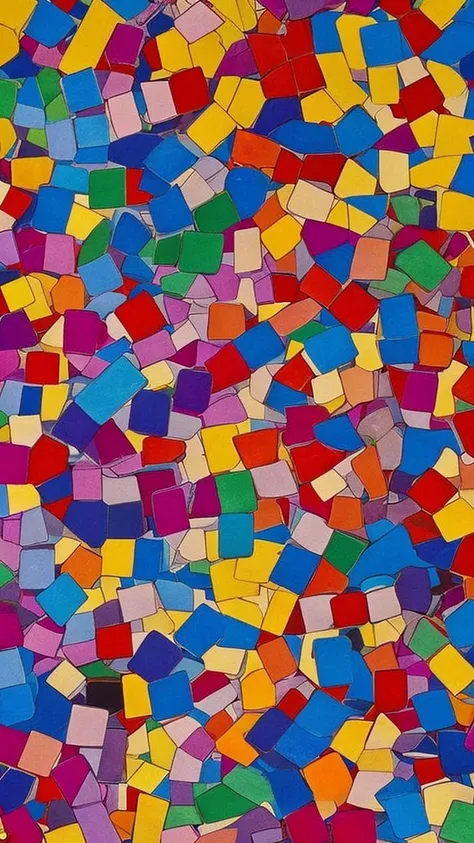 falling multi-colored figures from tetris or voodoku. each figure has its own color. against the background of abstraction