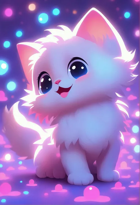 A cute and lovable kitten, Extremely detailed,  4K, 8K, masterpiece, best quality, Extremely detailed, Very detailed, Candy wind light, Volumetric Lighting, Dramatic chiaroscuro, Soft warm tones, Glowing fur, Beautiful bright colors, Complex texture, Surre...