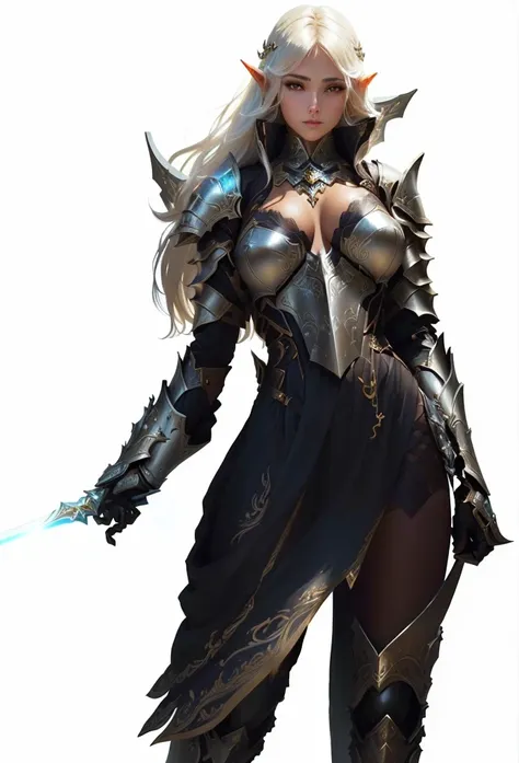 a close up of a woman in a costume holding a sword, female brown character, clothed in ethereal armor, intricate armor details, elegant armor, light coming off of the armor, the style of wlop, clothed in ethereal battle armor, detailed armor, wlop art, 8 k...