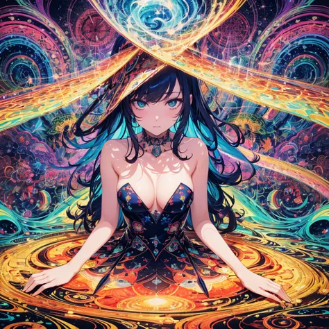 Top quality、On the table、1 Woman、Solitary、20 years old,(Abstract Art:1.4),(Psychedelic Theme:1.4),(blue world)、There is a beautiful woman at the center of the world,A ray of light,Prism,What is normal or obvious?, I can&#39;t measure it well with the ruler...