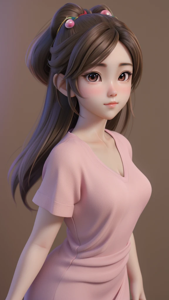 a close up of a woman in a dress and a red shirt, realistic anime 3 d style, character is in her natural pose, in style of disney animation, anime styled 3d, realistic cartoon, anime thai girl, animation character, she has olive brown skin, beautiful allur...