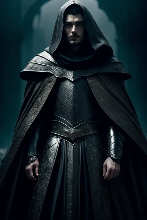 Lorde Esqueleto, medieval knight, dark fantasy, intricate armor, brooding expression, grim reaper, ethereal glowing eyes, dramatic cloak, moody lighting, epic scale, cinematic composition, chiaroscuro, dramatic contrast, highly detailed, digital painting, ...