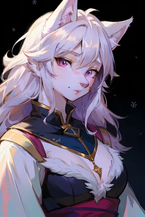 Top quality, best quality, High-quality illustrations, masterpiece, Ultra-high resolution, 详细background, (Wolf_girl:1.2),Beautiful figure,Height 193 cm,close_up,(Fluffy anthropomorphic furry :1.6),curls,fur,Neck hair,Extremely fine fur,aldult, 33 years old...