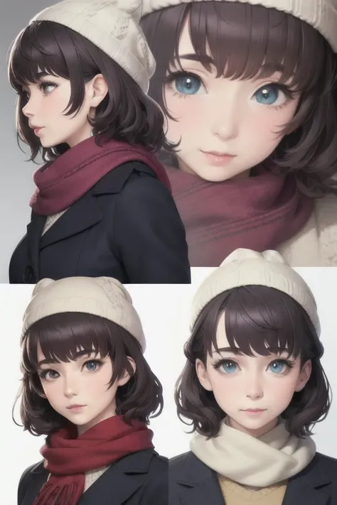 girl,Character design sheet,Beautiful attention to detail,Beautiful lip detail,Very detailed目と顔,Long eyelashes,Realistic,photoRealistic:1.37,Very detailed,Professional,Vibrant colors,Portraiture,Studio Lighting,Physically Based Rendering,High resolution,超H...