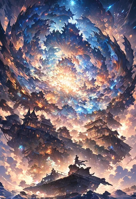 (Ultra-detailed、masterpiece、Highest quality、Highest quality、Anime illustration、Official Art、Beautiful and aesthetic:1.2)、2D beautiful boy、(1 boy:1.3)、(Fractal Art:1.3)