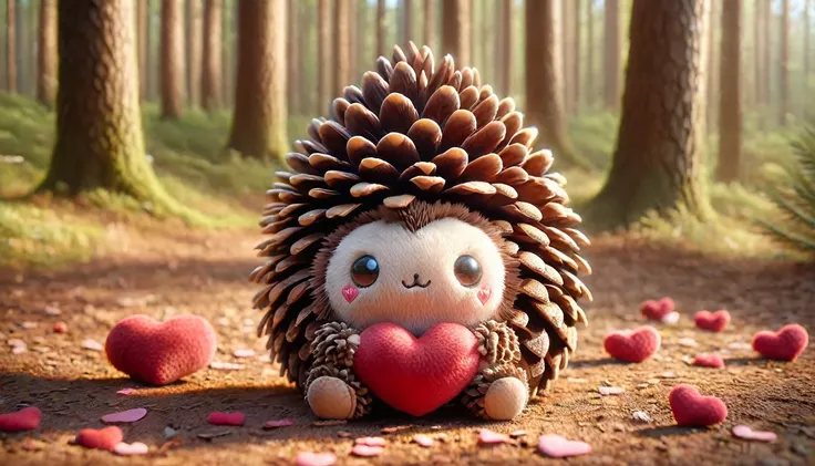 hedgehog in the forest, made of pinecone, ral-smlvltnpls, ral-mytfrst