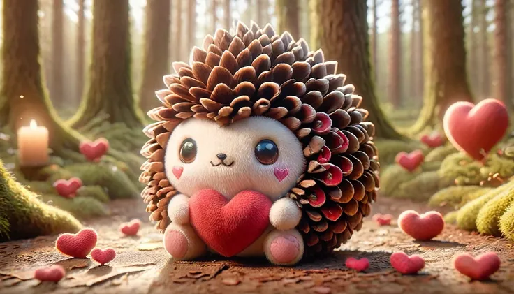 hedgehog in the forest, made of pinecone, ral-smlvltnpls, ral-mytfrst