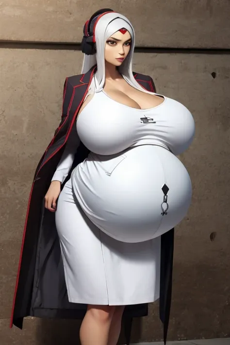 gigantic breasts, cleavage,