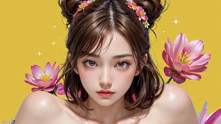 One girl, alone, flower畑, flower, (Official Art, unity 8k wallpaper, Super detailed, beautifully、aesthetic, masterpiece ,Highest quality:1.3), (Dynamic Angle:1.4), (Floating colorful sparkles:1) , elegant, Vibrant colors, Highly detailed face, Detailed eye...