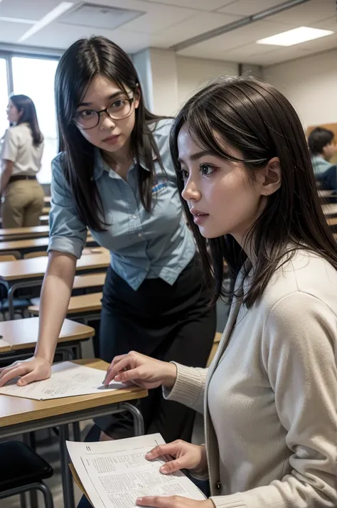 a chemistry professor teaching in a university classroom