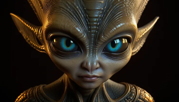 2d art of alien, in the style of textured illustrations, dark gray and bronze, online sculpture, naoto hattori, jeremy lipking, ...