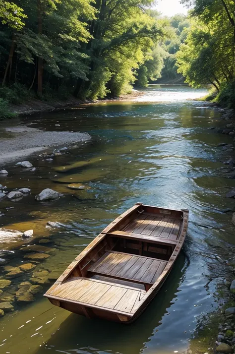 A photo in the river with boat 