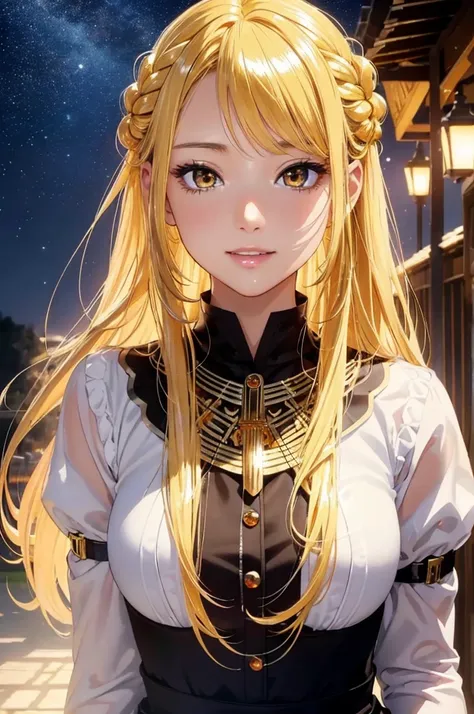 nsfw,masterpiece、highest quality、High resolution、high quality images、8K, 1 female、skin luster、skin texture、Expression of fine eyes、(Shiny bright golden hair:1.8),Girl with long braided hair, realism, Detailed manga style, manga art style, perfect line draw...