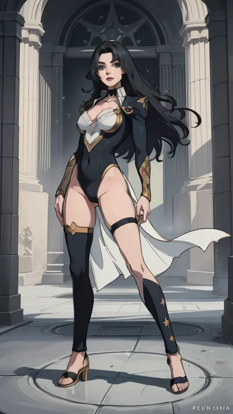 ((full body photo, standing, feet on the ground)) (Adriana Lima :1.1) Red lips, green eyes, ((full body photo, standing, feet on the ground)) Wonder Woman stands imposingly in a city from Themyscira. The scenery is lush. The camera details everything, a wa...