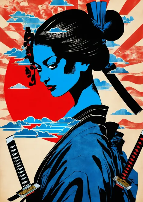 One Samurai、Traveling to America、silhouette、Realistic、Blue Theme、
Karl Kleiner Barbara Kruger Summary, American, collage, Digital, graphic design, Pop Art, Portraiture