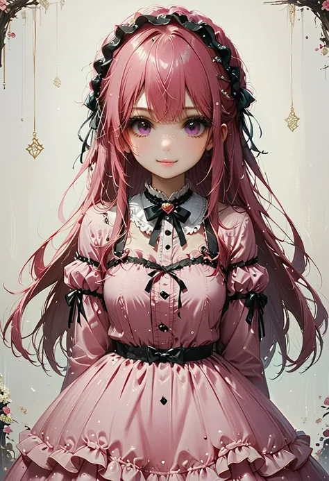 ideal beautiful girl、archangel、smile、very cute pink lolita dress