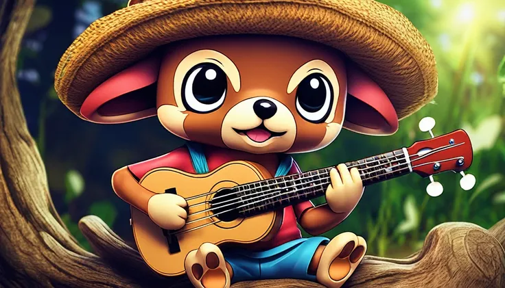 tony tony chopper playing ukulele