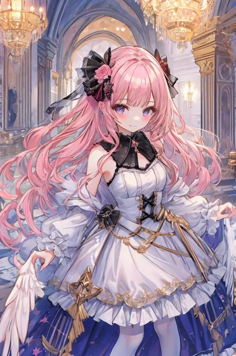 ideal beautiful girl、archangel、smile、very cute pink lolita dress