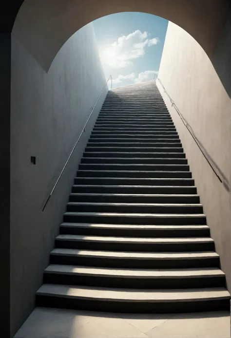 ​masterpiece, 4K Vektorgrafik, Picture with optical illusion stairs 