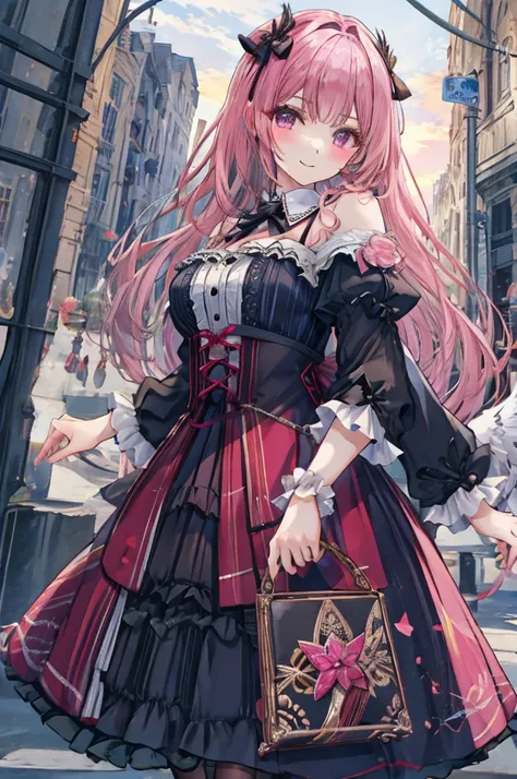 ideal beautiful girl、archangel、smile、very cute pink lolita dress